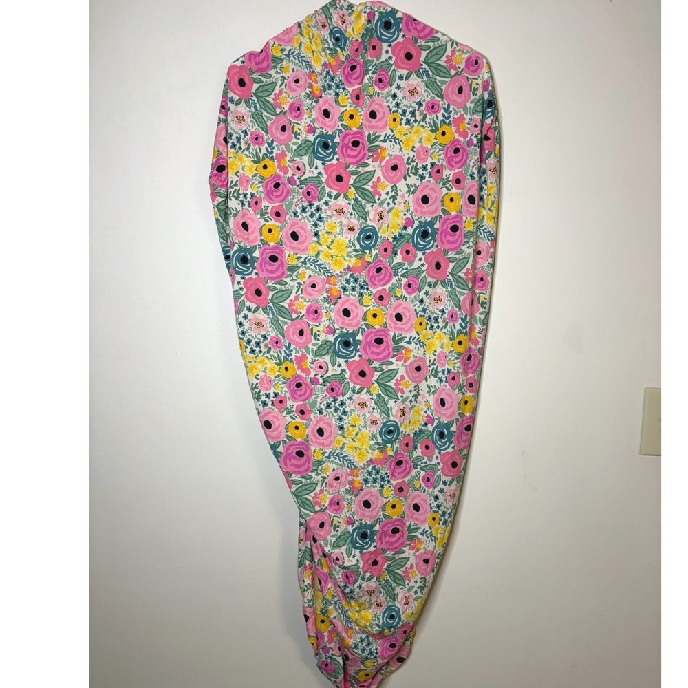 Little Sleepies Floral Bamboo Viscose Crib Sheet Pink Yellow Lunaluxe Nursery